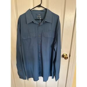 33,000 ft Shirt Mens Blue ButtonUp Lightweight Quick Dry UV Protection XXL‎ NWT